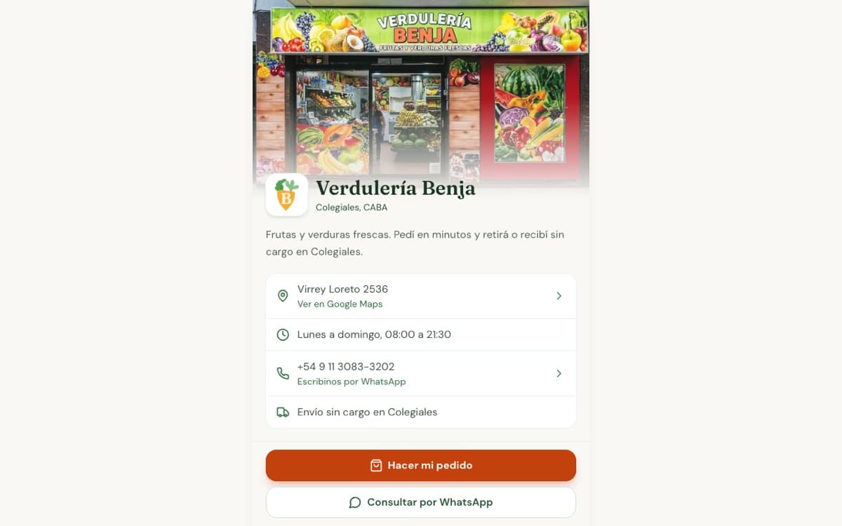 Captura de Verdulería Benja